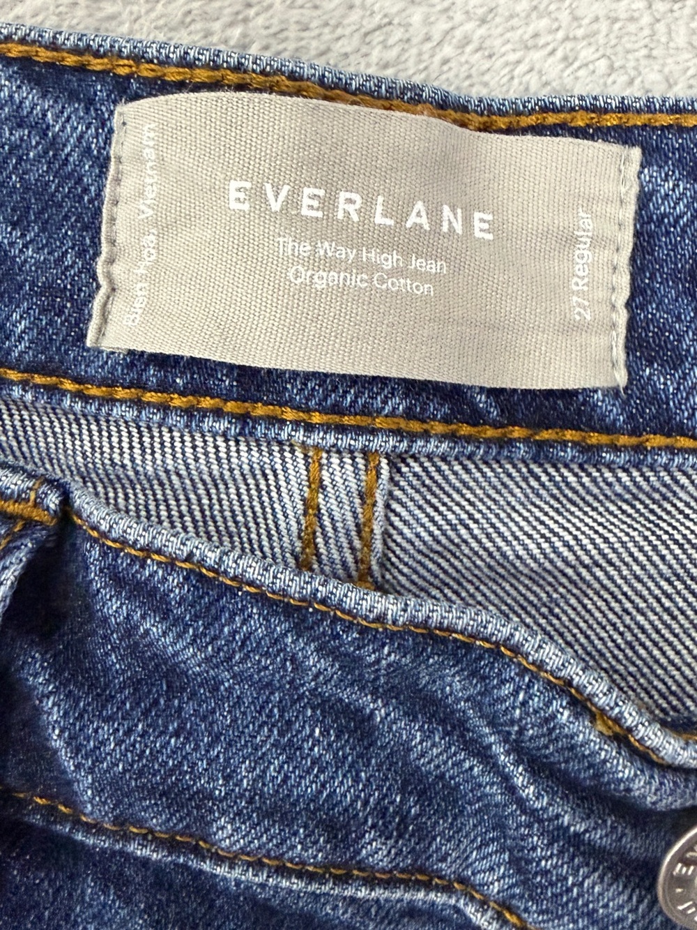 Everlane Way High Jean Straight Leg in Vintage Indigo 27 regular (27.5” inseam) - Picture 4 of 6